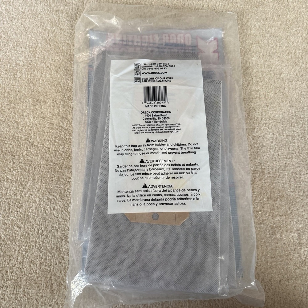 Oreck Odor Fighting Hypo-Allergenic Vacuum Charcoal Filter Bags Type CC - 3 Bags - Picture 5 of 5